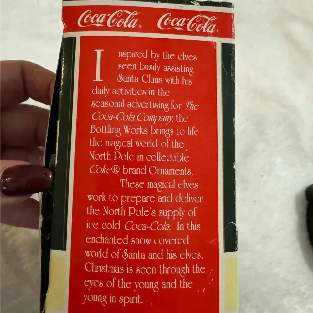 Coca Cola Vintage 1996 Christmas Bottling Works Ornament Collection Original Box